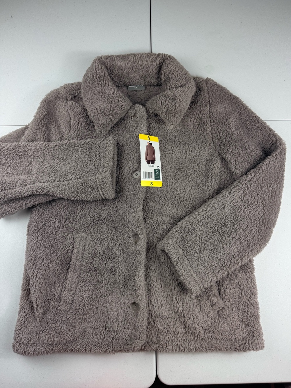 32 degrees Cozy Faux Shearling Button-Up Jacket -